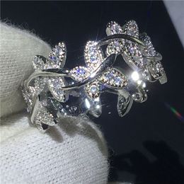 Fashion cute Butterfly ring 925 Sterling silver Diamonique Cz Engagement wedding band rings for women men Jewellery