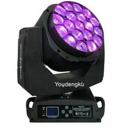 2PCS 19x15w rgbw 4in1 lyre led b eye zoom beam movinghead light wash moving head Mac aura dmx light for dj