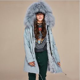 2018 Mongolia sheep fur trim ladies snow coats grey blue lamb fur lining grey blue long parkas