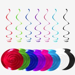Multicolor Rainbow PVC Foil Ceiling Hanging Swirl Decoration For Wedding Birthday Christmas Halloween Party 6pc/pack