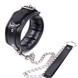 Lockable Slave Dog Collar Bondage Restraints Leather Belt In Adult Games For Couples Fetish Sex Products Toys For Women And Men Y18102405