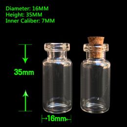 2ml Small Bottles Transparent Mini Glass Jars with Cork Stoppers Top - Message Weddings Wish Jewellery Pendant Charms Kit Party Favours