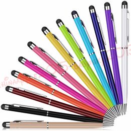 Muti-fuction Capacitive Stylus Touch pen 2 in 1 Ball Point Pen Touch Screen Pen for ipad iphone 6 7 8 samsung tablet pc