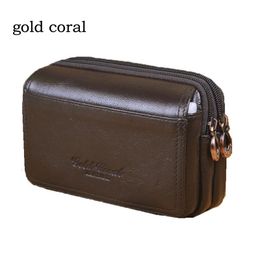 iPhone homme sac packs corail enuine vintage plus mâle 6 en célèbre cuir téléphone pochette de taille or taille portable sac hommes casual Zwqaz