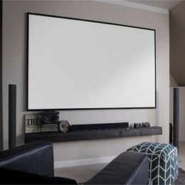 16:9 4K Ultra Thin Bezel Fixed Frame Projector Screen with HD white woven accoustically Transparent