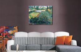Hand Painted Canvas Art Vincent Van Gogh Paintings Field with Poppies Landscape Oil Picture for Office Wall Decor