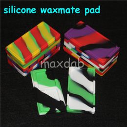 boxes 5pcs Flat Small Waxmate Containers Silicone Rubber jar Silicon Storage Square Wax Jars Dabber Oil Holder Container