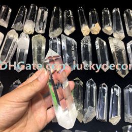 1KG Large 11cm-13cm Polished Facet Surface Cracked Inside Irregular Bottom Natural Clear Rock Mineral Crystal White Quartz Single Point Wand