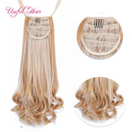 Kinky curly easy Synthetic Hair Ponytails Long ponytail hair extensions ponytails for curly hair ponytails for black women clip in