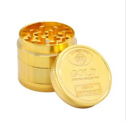 Metal smoke grinder diameter 40mm four layer zinc alloy gold grinding cigarette smoke cutter