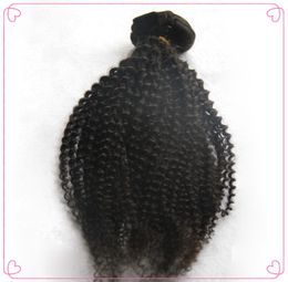 Capelli umani vergini mongoli afro-americani 100G 4a/4b/4c Clip ricci afro crespi nelle estensioni dei capelli per donna nera