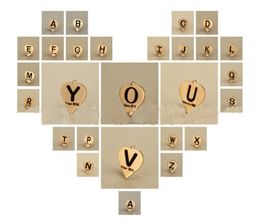 stainless steel gold 26 Alphabet English Letters Initial Name Charms for Necklace, charm Key Chain Ring