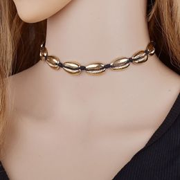 new Bohomian Summer Beach Alloy Shell Choker Necklace Golden Silver Seashell Necklace Women Girls Accessories Jewellery Gifts