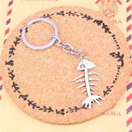 Keychain fish bone Pendants DIY Men Jewelry Car Key Chain Ring Holder Souvenir For Gift