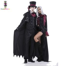 Halloween Vampire Couple Costumes Men's Bloody Handsome Costume Womens Steampunk Vampiress Uniforms Blood Countess Kits