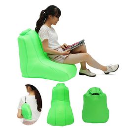 Fashion Lazy Bag Bean Bag Chairs for Adults 190T Polyester 120x60x48cm Air Inflatable Folding Chair Water Resistant Sofa Max Load 150kg