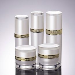 30g50g Empty Elegant Cosmetic White Cream Jar, 30ml 50ml 100ml Acrylic Professional Lotion Pump Bottle fast shipping F1549