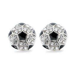Nuovo carino cristallo strass calcio orecchini per le donne ragazze moda post orecchini gioielli creativi accessori calcio argento