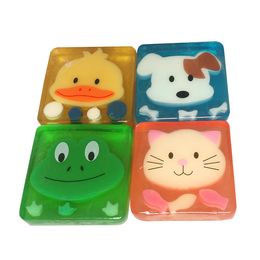 DHL New arrival Cute Creative Cartoon Animal Bath Body Works Silicone Portable hand soap 12 styles 100g skin care for children