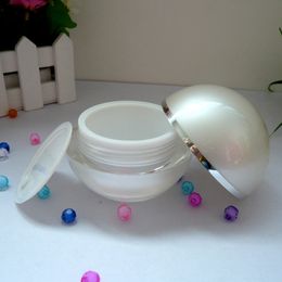 15g 30g 50g Spherical Acrylic Cream Bottle Ball Type Cream Jar Pearl white Colour Cosmetic Jar Pot F792