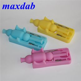 Hookah Bong Silicone Nectar Oil Rigs with 10mm Male GR2 Titanium Nails Dabber Tools Smoking Silicone Water Pipe