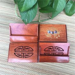 Fashion Unisex Wooden Business Name ID Credit Card Holder Case Wood Card Storage Box Home Office Supplies