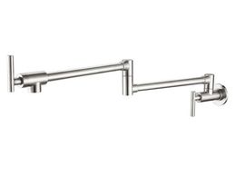 Free shipping brass brushed nickel in Wall Mounted 1/2" Pot Filler Folding 2 Handles Single only Cold Kitchen Faucet water cold Tap SF977