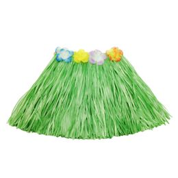 Event & Party Supplies Kid's Flowered Luau Hula Elastic Hibiscus Flowers Tropica Skirts 30CM/12" For Dance Party Hawaiian theme Halloween Decorations Favors Multi