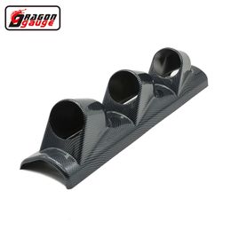 Dragon gauge Universal 52mm 3 Hole Left Hand Drive Auto Car A Pillar Carbon Fiber Triple Gauge Holder volt Gauge Pods