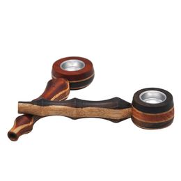 Newest Wood Pipe Bamboo Bending Briar Mounthpiece Mini Smoking Pipe Tube Portable Unique Design