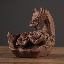 Ceremic Dragon Incense Burner Sandalwood Incense Smoke Backflow Tower Furnace Burner Home Furnishing Office Decoration New W $