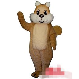 Custom Yellow big tail squirrel mascot costume Adult Size free shipping