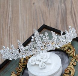 Bridal handmade crystal headwear Princess Baroque crown alloy water hair drill diamond hair new shiny