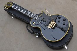 Free shipping Wholesale price 6 string Les Custom Electric guitar in black Electric Guitar In Stock