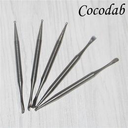 Top Quality Titanium Tools Gr2 Titanium Dabber 110 mm length with Ball Point Tip and Spoon Tip Dabber