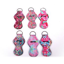 6 Colors Neoprene Chapstick Keychain Chapstick Holder For Sale In Stock Party Favors Holiday Gifts keychain