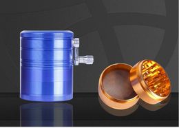 2017 New Four Layer Metal Hand Side Roll Tobacco Grinder Four Layer of Transparent Grinder