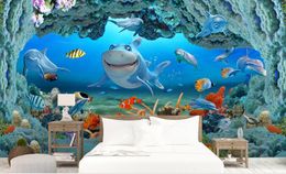 Creative Retro 3D Wall Murals Custom The underwater world Wall Murals For Living Room Bedroom Decoration Home Office Hotel Photo Wallpaper