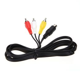 9 pin 9pin to 3RCA Audio Video AV Cable 1.8m for Sega Genesis 2 or 3 Mega Drive A/V RCA Connection Cord DHL FEDEX EMS FREE SHIP