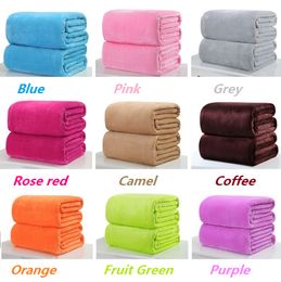 New50*70cm Warm Flannel Fleece Blankets Soft Solid Blankets Colour Bedspread Plush Winter Summer Throw Blanket on for The Bed Sofa Manta I136