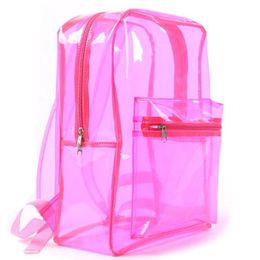 Clear Backpack Stadium Approved Girls Daypack Beach Bag Transparent PVC See Through Student Book bag Outdoor Backpacks
