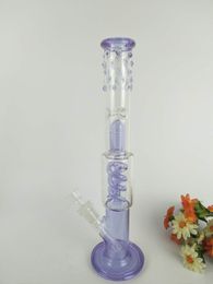 purple 36cm tall 18mm joint size glass bongs glass water pipe oil rig