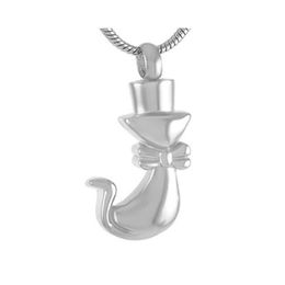 Lovely Pet Tail Charm Memorial Urn Necklace Pendant Stainless Steel Cremation Jewellery For Ashes Holder Keepsake