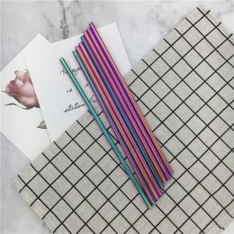 Food Grade 304 Stainless Steel Rainbow Colour Drinking Straws Milky Tea Juice Stainless Steel Straws Bar Drinking Tool