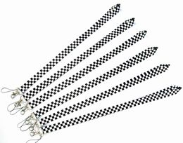 black white Coloured squares Lanyard Mobile Phone ID Card KeyChain Holder