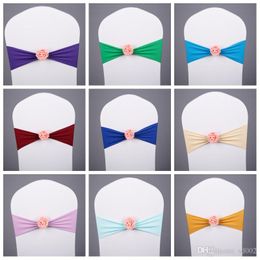 Multi Colour Rose Flower Chair Sashes Concise Style Spandex Chairs Covers For Banquet Wedding Party Decoration 2 5hm ff