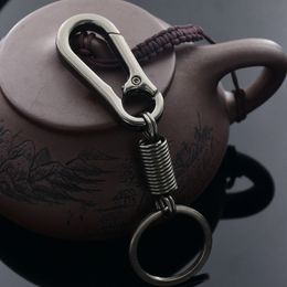 -Крутые мужчины подарок высококачественный черный металлический брелок мода дизайн пружины кольцо автомобильный ключ цепь на продажу