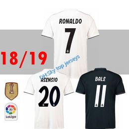 -18 19 Real madrid Asensio MAILLOTS DE SOCCER 2018 RONALDO KROOS AWAY MODOS RAMOS ISCO Marcelo camiseta de fútbol