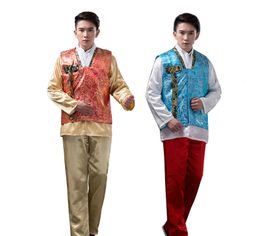 Men Korean Traditional Hanbok Court Ethnic Male Oriental Stage Dance Costume Men Korea Hanbok Clothing Asian Ancient Clothes