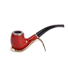 Resin coated ring mini portable cigarette printing red removable filter pipe